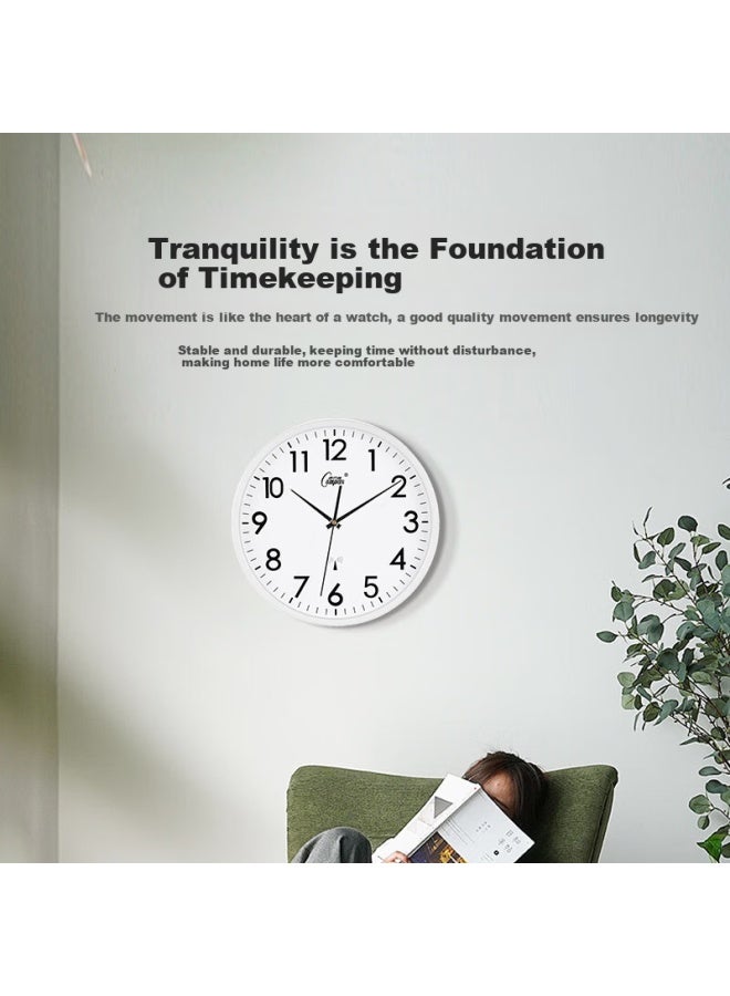 Compas (Compas) Living Room Clock Wall Clock Clock Wall-Mounted Automatic Time Calibration Radio Clock C6866 Black 30Cm - Image 3