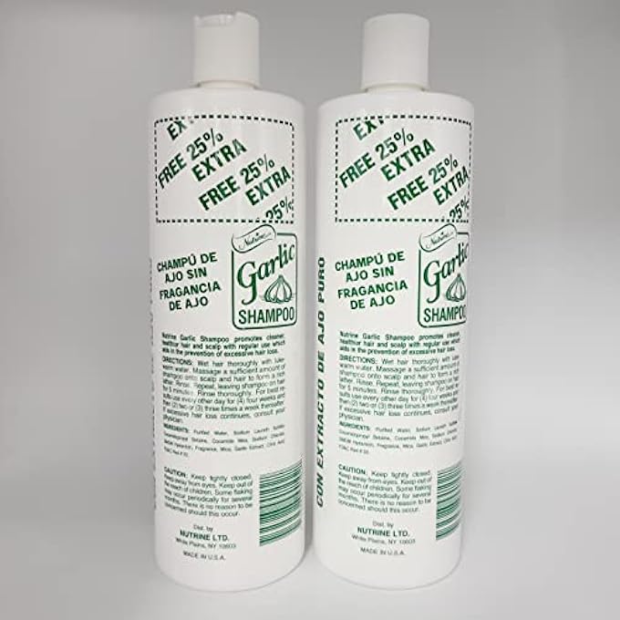 Nutrine GARLIC SHAMPOO UNSCENTED 20 OUNCE (591ML) (PACK OF 2) - Image 3