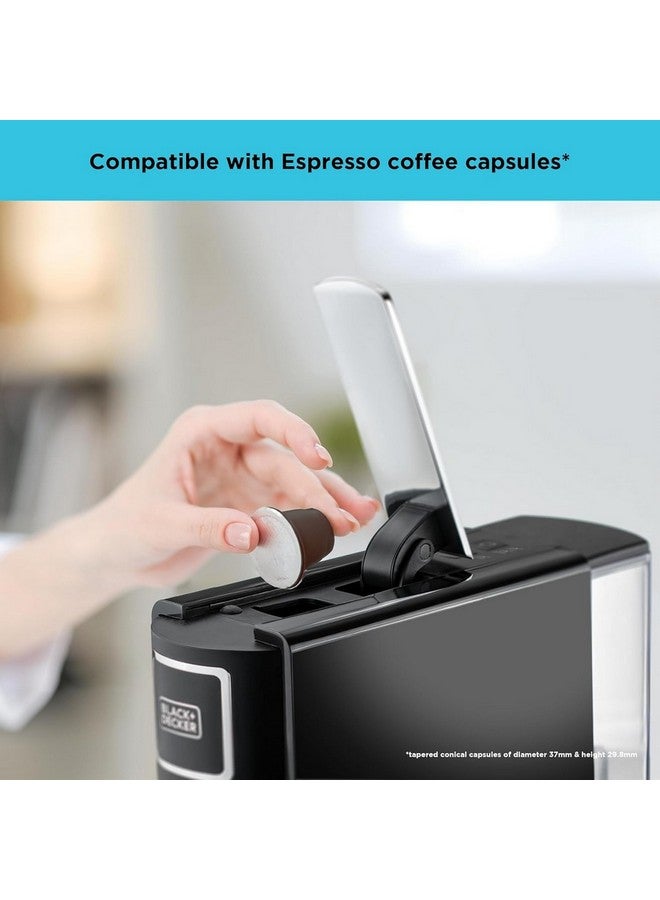 BLACK+DECKER 1140W Capsule Coffee Maker Black and Silver 600 ml CCM100-B5 600 ml 1140 W CCM100-B5 Black and Silver - Image 4
