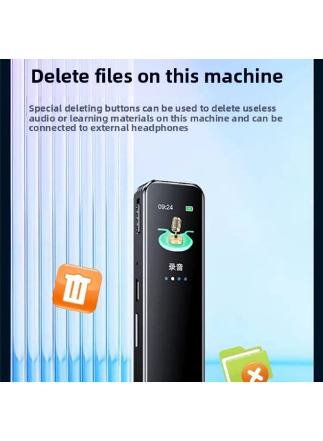 قلم تسجيل محمول احترافي عالي الوضوح لتقليل الضوضاء، تسجيل اجتماعات فئة الطلاب الصغيرة مع نقل النص، وضع الاستعداد الطويل للغاية، اللون: أسود معدني الإصدار النهائي (إصدار محسّن) - السعة: 64 جيجابايت [تسجيل عالي الدقة] - قياسي رسمي - Image 5