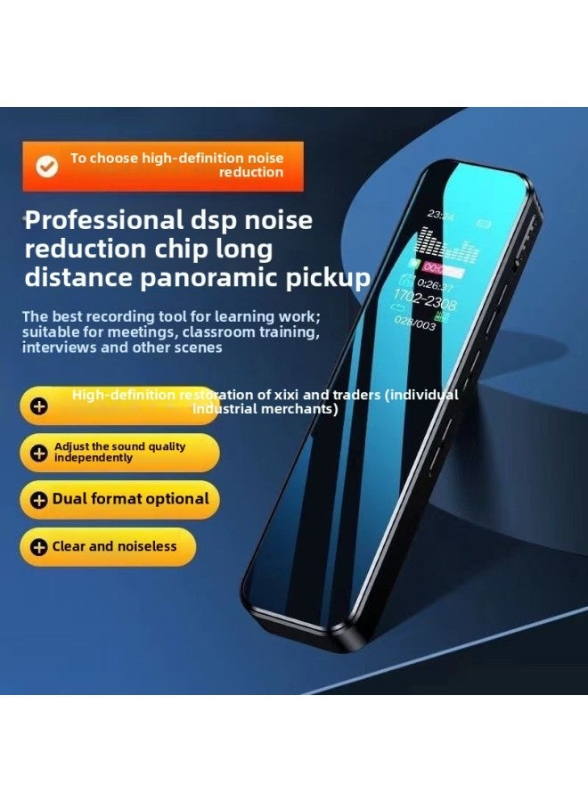 قلم تسجيل محمول احترافي عالي الوضوح لتقليل الضوضاء، تسجيل اجتماعات فئة الطلاب الصغيرة مع نقل النص، وضع الاستعداد الطويل للغاية، اللون: أسود معدني الإصدار النهائي (إصدار محسّن) - السعة: 64 جيجابايت [تسجيل عالي الدقة] - قياسي رسمي - Image 2