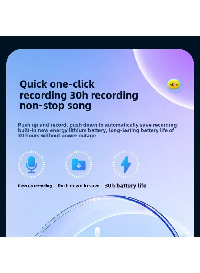قلم تسجيل محمول احترافي عالي الوضوح لتقليل الضوضاء، تسجيل اجتماعات فئة الطلاب الصغيرة مع نقل النص، وضع الاستعداد الطويل للغاية، اللون: أسود معدني الإصدار النهائي (إصدار محسّن) - السعة: 64 جيجابايت [تسجيل عالي الدقة] - قياسي رسمي - Image 4