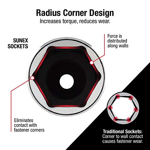 SUNEX TOOLS 884505 3/8-Inch Drive 9/16-Inch Extra Deep Spark Plug Socket, CR-MO - Image 3