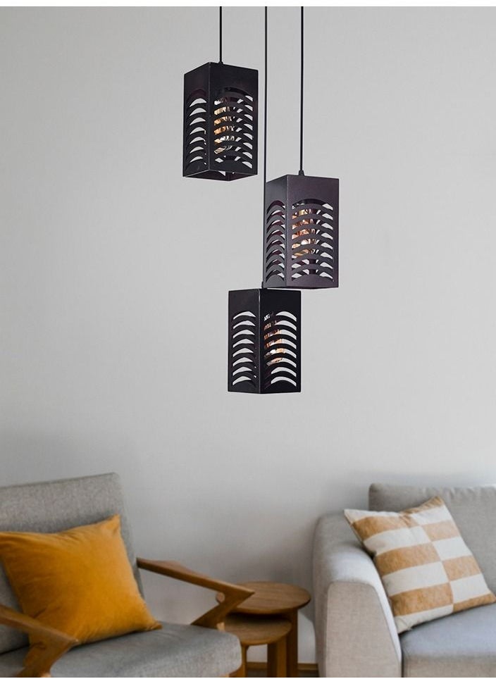 El Rawda Lighting Perforated decorative Wood Ceiling Lamp - 3 Lights  - Image 2