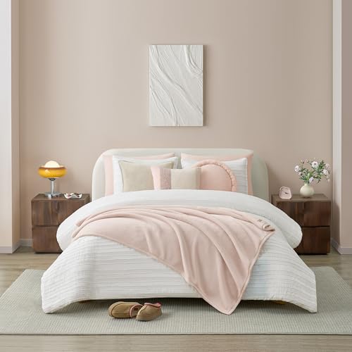 UGG Coco Plush Fleece Throw Blanket – Soft & Cozy Blanket for Couch, Bed & Sofa, Perfect for Home Decor, House Warming Gifts or Luxurious Birthday Gifts for Women, 50" x 70", Pink Himalayan Salt - Image 2