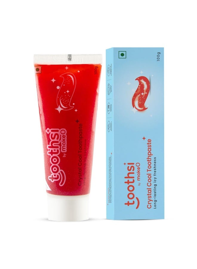 Toothsi معجون أسنان Toothsi Crystal Cool | انتعاش جليدي يدوم طويلاً | حماية يومية من الجراثيم | معجون أسنان بالنعناع لنفَس منعش | العناية بالفم | لثة وأسنان صحية | آمن على مينا الأسنان | عبوة واحدة | 100 جم - Image 1
