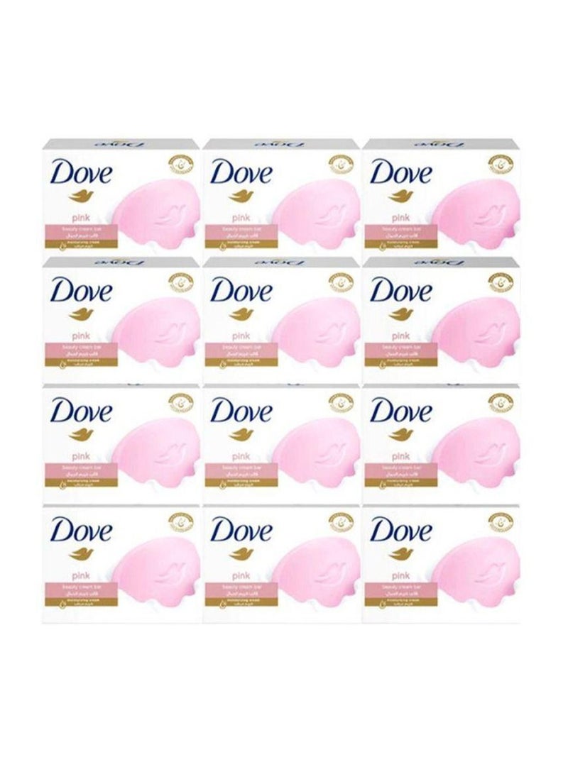 دوف حزمة من 12 ترطيب الجمال كريم بار الصابون الوردي 135g 12x135g - Image 1