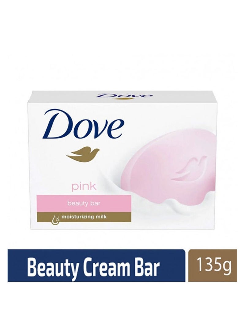 دوف حزمة من 12 ترطيب الجمال كريم بار الصابون الوردي 135g 12x135g - Image 3