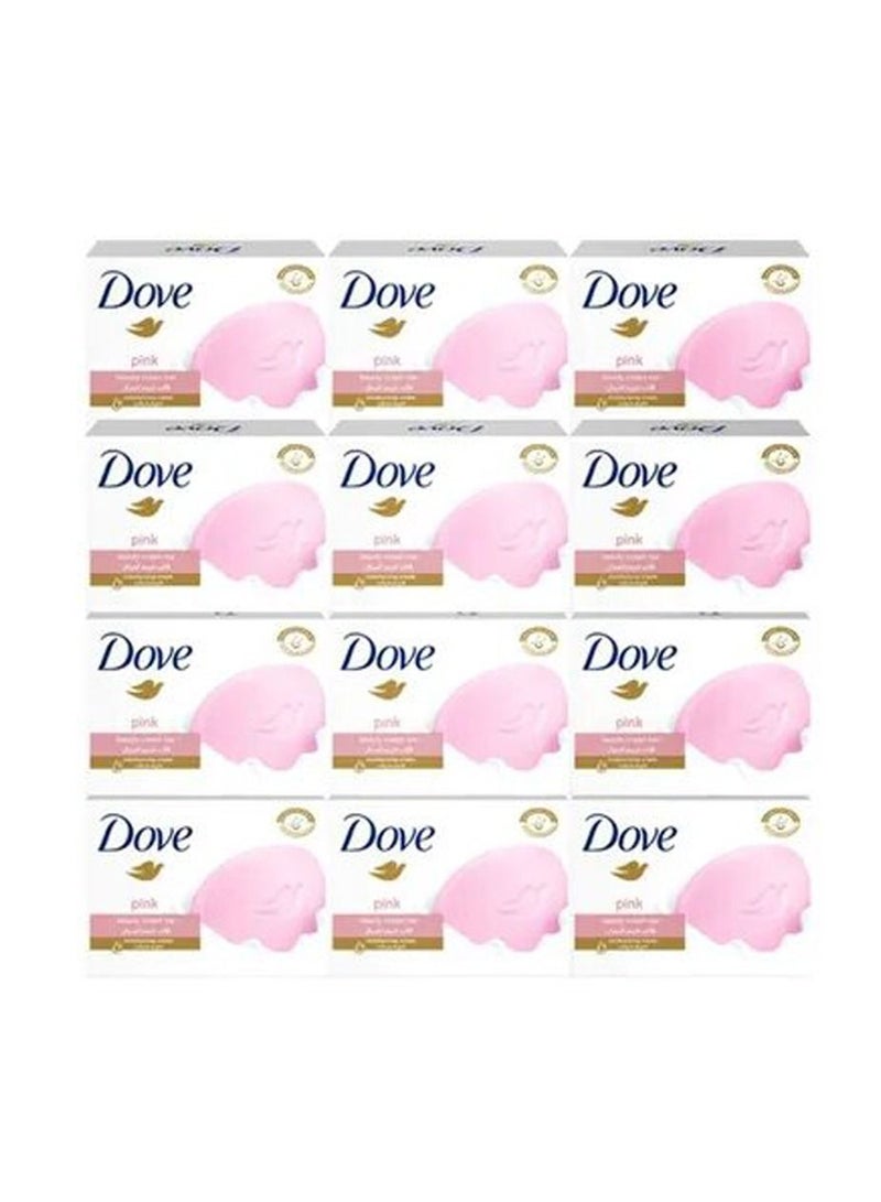 دوف حزمة من 12 ترطيب الجمال كريم بار الصابون الوردي 135g 12x135g - Image 2
