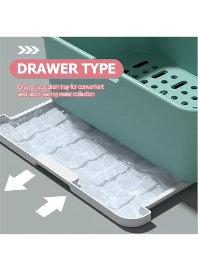 TRASSLE Baby Bottle Drying Stand, Large Baby Bottle Organizer with Cover ＆ Removable Drain Tray, Portable Baby Bottle Drying Rack, Kitchen Cup Tray Cutlery Drainer, Durable countertop Dryer  - Image 4