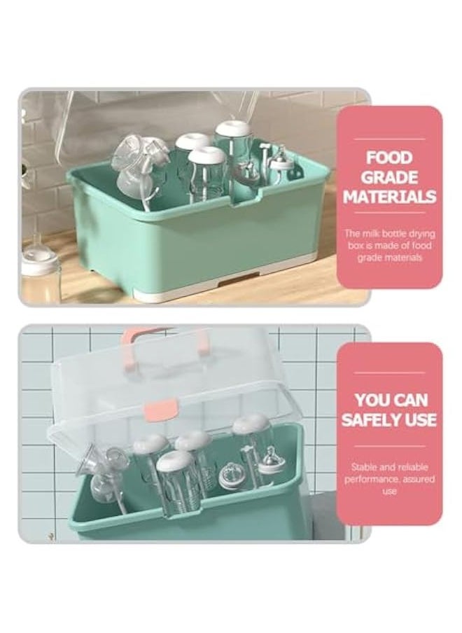 TRASSLE Baby Bottle Drying Stand, Large Baby Bottle Organizer with Cover ＆ Removable Drain Tray, Portable Baby Bottle Drying Rack, Kitchen Cup Tray Cutlery Drainer, Durable countertop Dryer  - Image 5