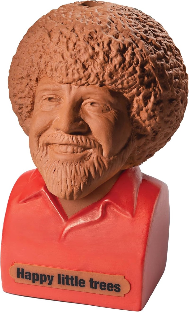 Chia Pet Bob Ross with Red Shirt, Seed Pack Included, Decorative Pottery Planter, Easy to Do and Fun to Grow, Novelty Gift, Perfect for Any Occasion - Image 2
