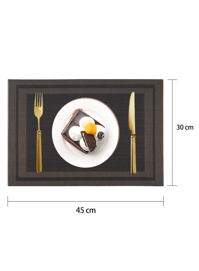 6 قطعة PVC طاولة طعام ديكور Placemats أسود مقاوم للماء، مضاد للزيت، عزل الحرارة وسهل التنظيف - Image 3