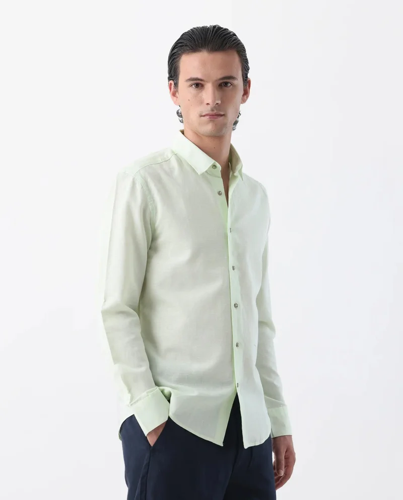 Rare Rabbit Men's Linen Blend Shirt
