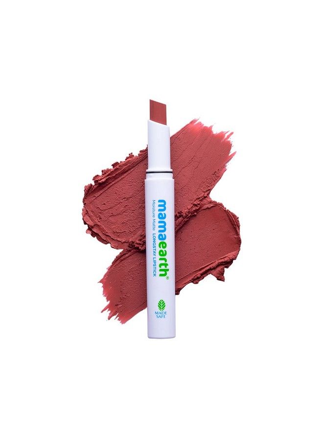 Mamaearth Moisture Matte Longstay Lipstick With Avocado Oil & Vitamin E For 12 Hour Long Stay01 Carnation Nude 2 G - Image 1