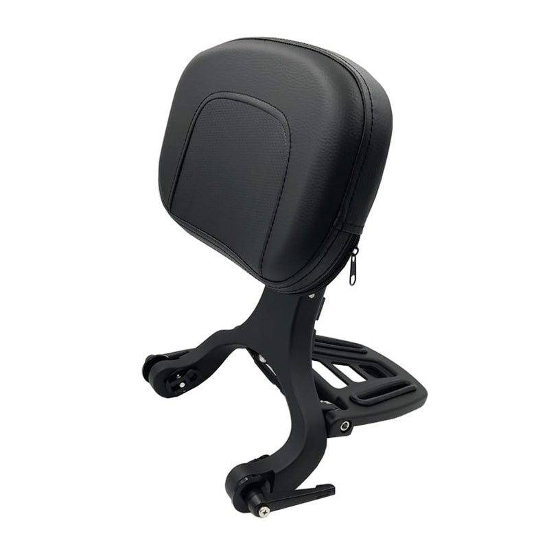 M Maintenanse Adjustable Sissy Bar Backrest With Folding Luggage Rack For HarleyIndianBMW R18HondaBlack