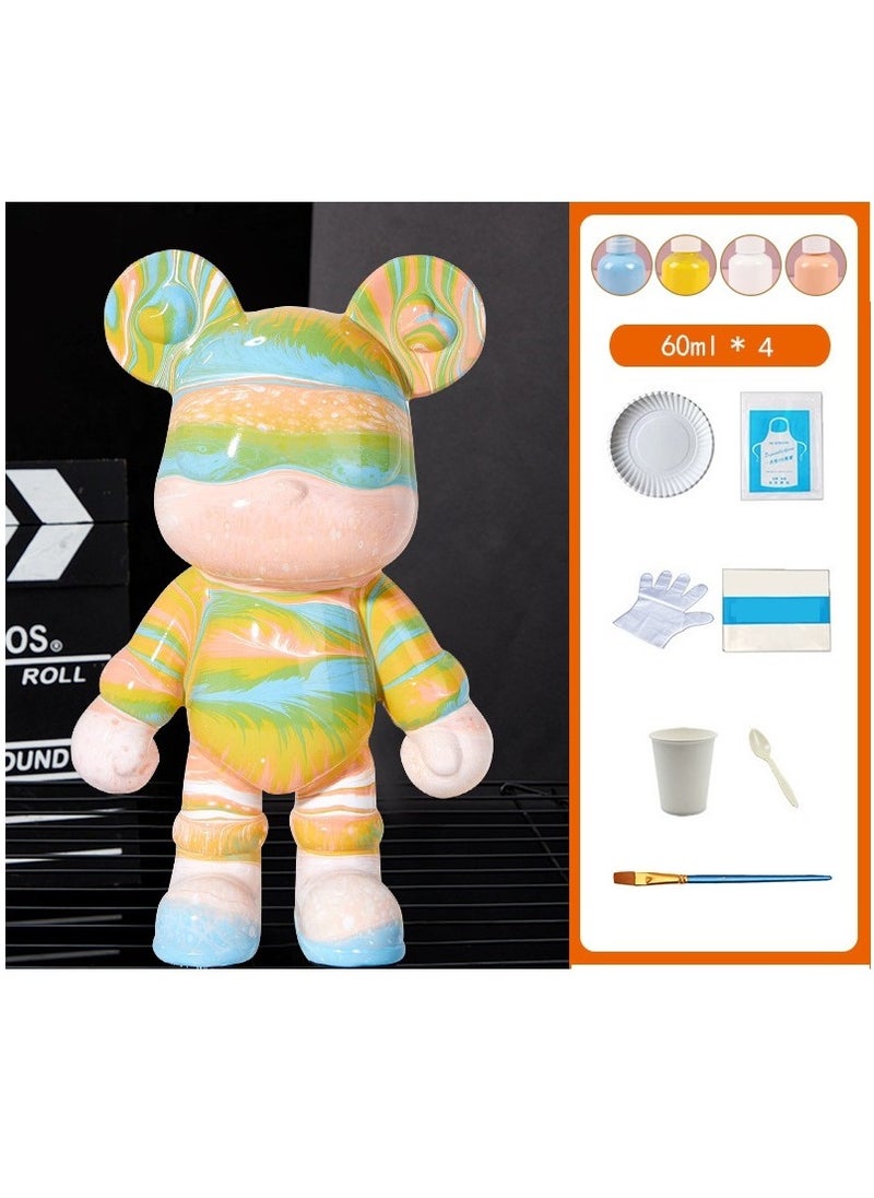 Cutie Cute DIY Painting Fluid Cool Bear Teddy Bear Painting Kit 4 Color Set 23cm  - Image 2