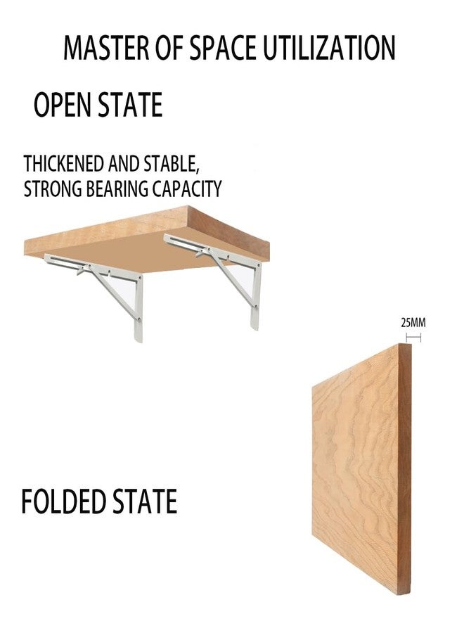MIKMAYTOO Folding Shelf Brackets Max. Load 220 lb, Heavy Duty DIY Wall Mounted Shelf Bracket Space Saving for Table Work Bench (6 INCH-2PCS) - Image 3
