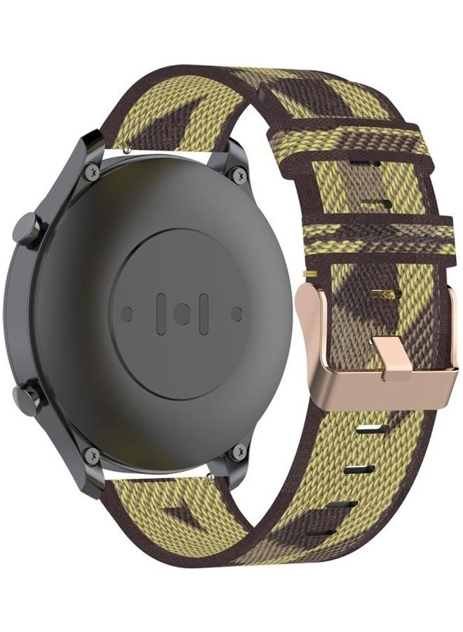 NIBEMINENT Stripe Weave Nylon Wrist Strap Watch Band For Xiaomi Mi Watch/Garmin Vivoactive 4 Yellow - Image 4