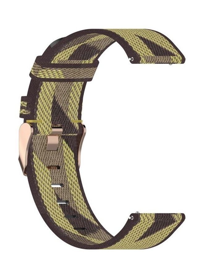 NIBEMINENT Stripe Weave Nylon Wrist Strap Watch Band For Xiaomi Mi Watch/Garmin Vivoactive 4 Yellow - Image 3