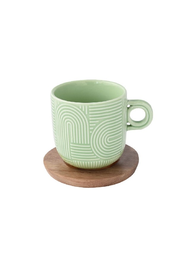 Easy Life 2-Piece Take a Loop Dishwasher Safe Cup and Saucer Set Lilac and Green 250 ml R1781#TLO3  - Image 3