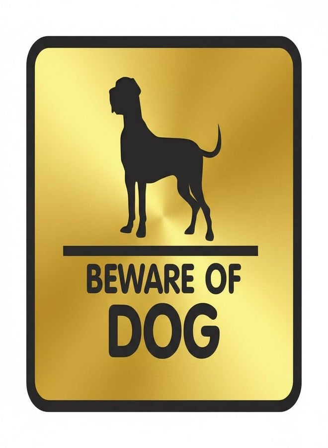 لافتة "احذر من الكلب" من بيري بوكس، مصنوعة من الأكريليك المصقول باللونين الذهبي والأسود، مقاس 6×6 بوصة، سهلة التركيب، مزودة بشريط لاصق ذاتي، مناسبة للمنازل والمنتجعات والفنادق والمكاتب والشركات والمستشفيات والأعمال التجارية. - Image 1
