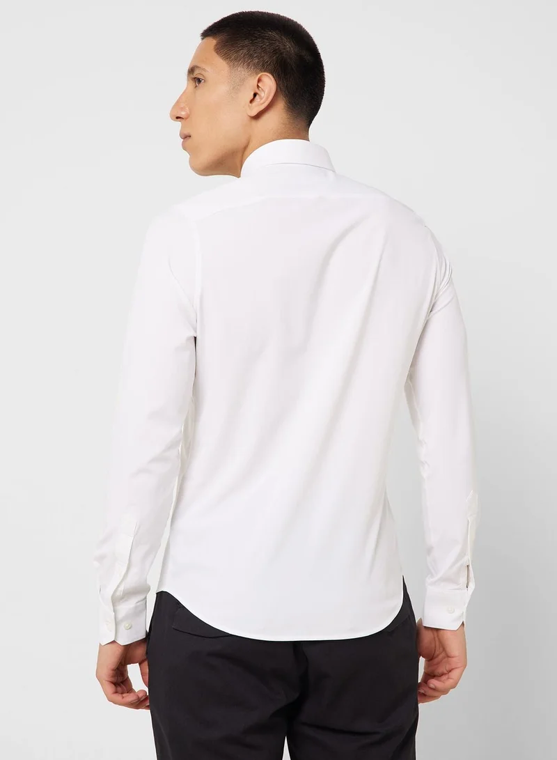 Thomas Scott Thomas Scott Classic Slim Fit 4 Way Stretch Spread Collar Casual Shirt