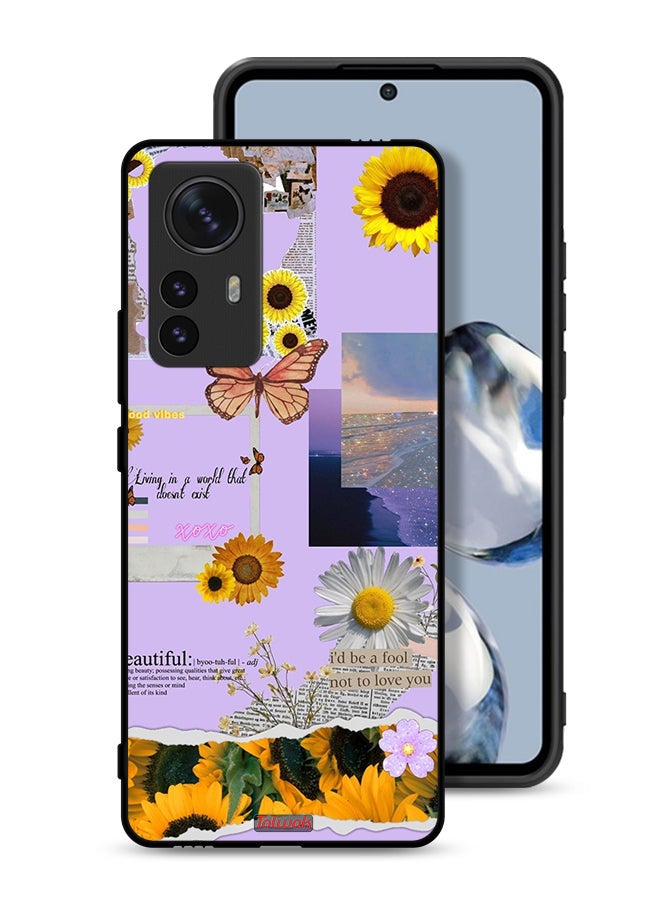 Tolwak Xiaomi 12X Protective Case Cover Beautiful Sunflower Stickers - Image 1