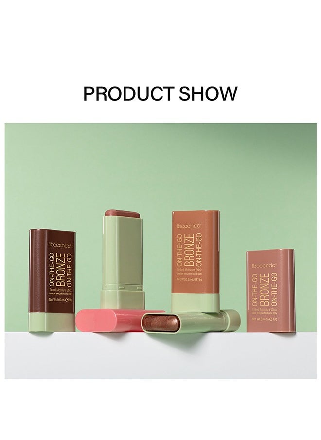 ibcccndc - Blush Stick, Blush Cream for Cheeks Eyes Lips,Blush in Natural with Waterproof Sweat-Resistant, Tinted Solid Stick with Long Lasting, Nude Makeup Multi-Use Color Stick Creamy Blush(4#Warm Glow) - Image 1