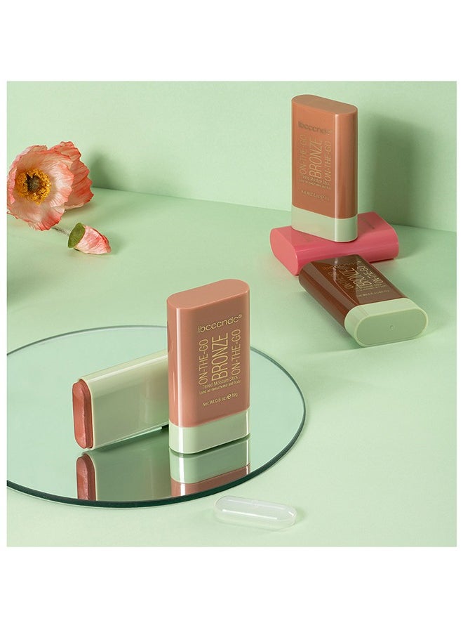 ibcccndc - Blush Stick, Blush Cream for Cheeks Eyes Lips,Blush in Natural with Waterproof Sweat-Resistant, Tinted Solid Stick with Long Lasting, Nude Makeup Multi-Use Color Stick Creamy Blush(4#Warm Glow) - Image 1