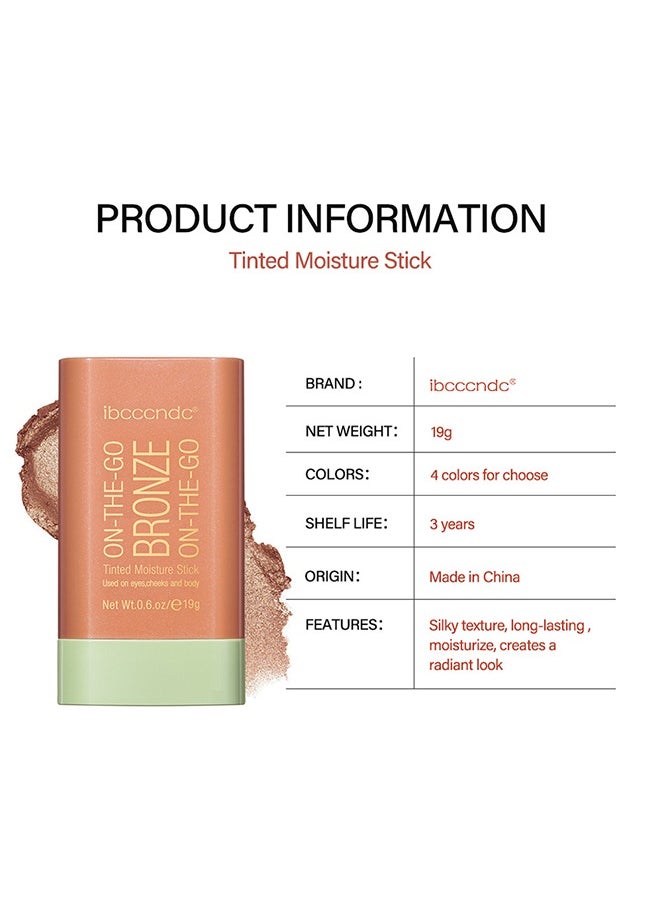 ibcccndc - Blush Stick, Blush Cream for Cheeks Eyes Lips,Blush in Natural with Waterproof Sweat-Resistant, Tinted Solid Stick with Long Lasting, Nude Makeup Multi-Use Color Stick Creamy Blush(4#Warm Glow) - Image 1