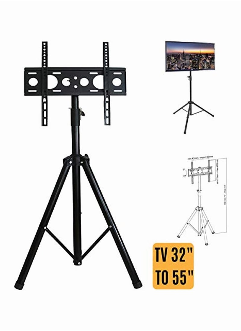 Chulovs NEW Black Tripod TV Display Portable Floor Stand Height Adjustable Mount for 32 to 55 Inch Flat Screens,VESA 400 x 400, Max Load 45kg  - Image 3