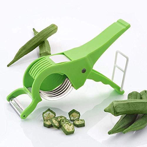 KBS XML Multi Cutter 2 in 1 Vegetable and Fruit,Peeler, Slicer,Chopper Easy Slicing Chili,Coriander,Bhindi Sharp Stainless Steel 5 Blade Kitchen Accessories Items Gadget Tool (Pack of 1) - Image 1