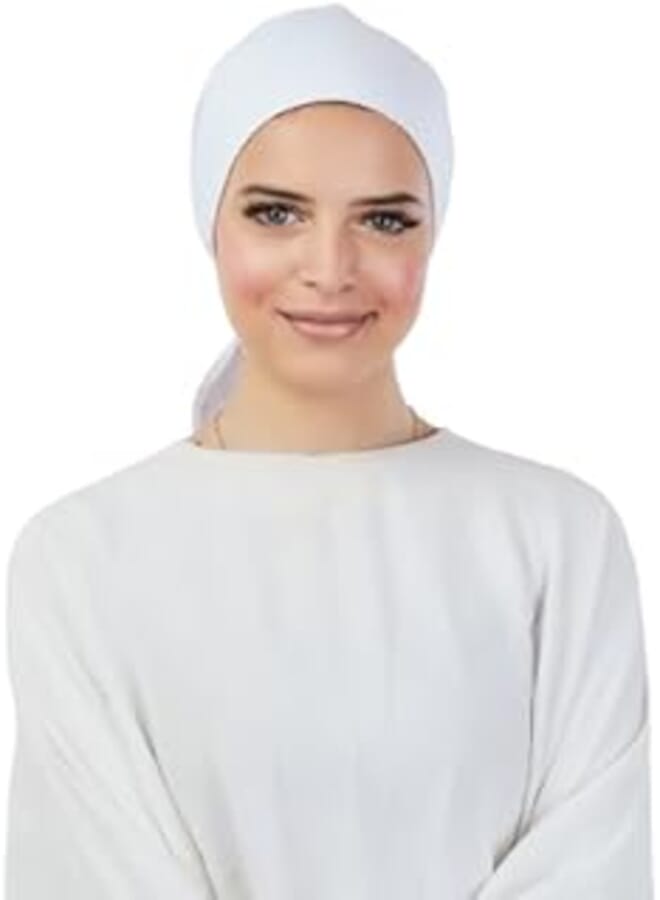 Tie Shop Women No Thread Bonnet With Ribbon WH00CO0473 - Free Size - White