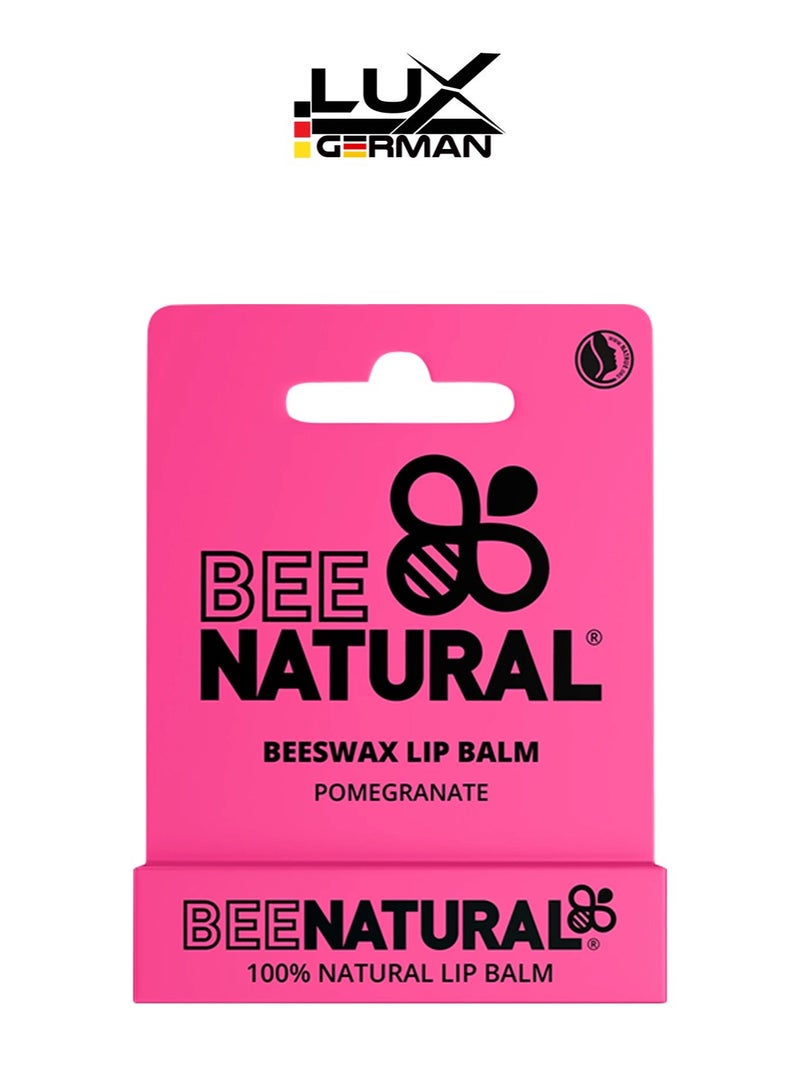 Bee Natural 100% Natural Moisturising Lip Balm Pomegranate - Image 1