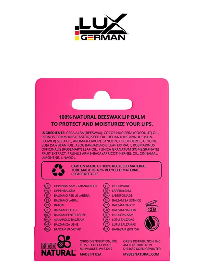 Bee Natural 100% Natural Moisturising Lip Balm Pomegranate - Image 3