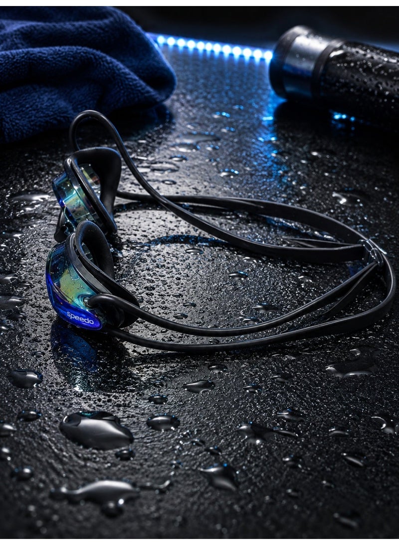 speedo Adult swimming goggles with anti-fog mirrored lenses and UV protection – 3 nose bridge sizes S/M/L - Image 4