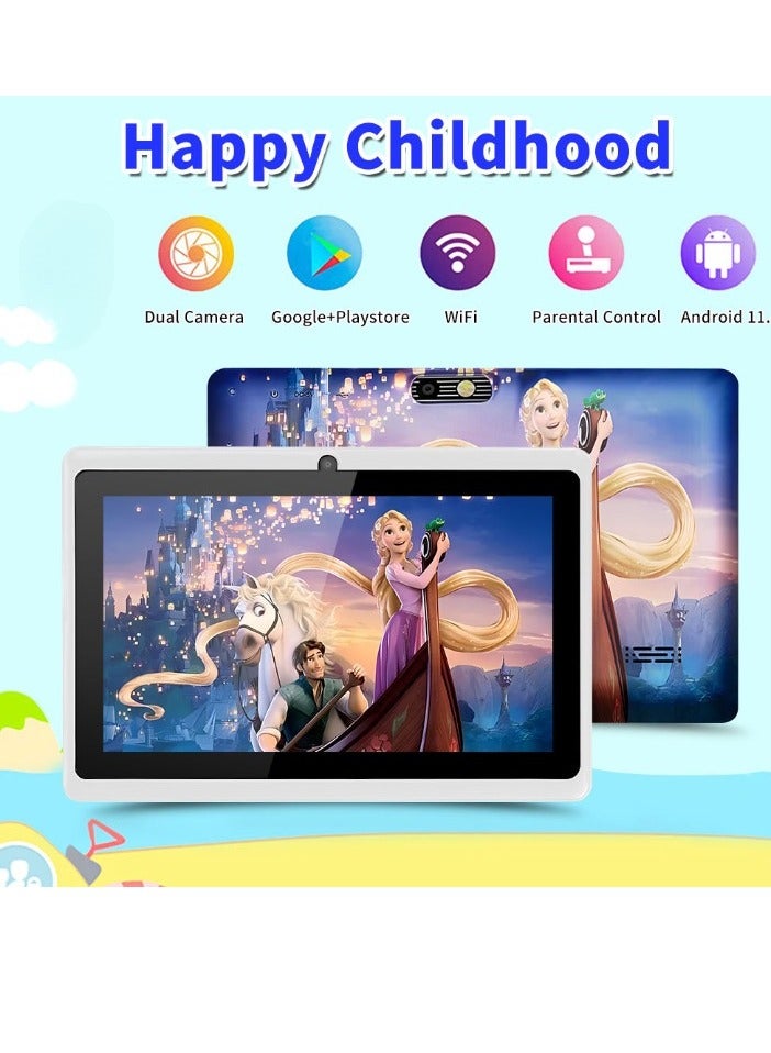 AROAQ Q85 Kids Learning Tablet, 7 Inch Large Display Touch Screen Pad, 2GB RAM 16GB ROM Dual Camera Wifi Tablet, Portable Kids Educational Tablet, (1pc, Princess Design) - Image 3