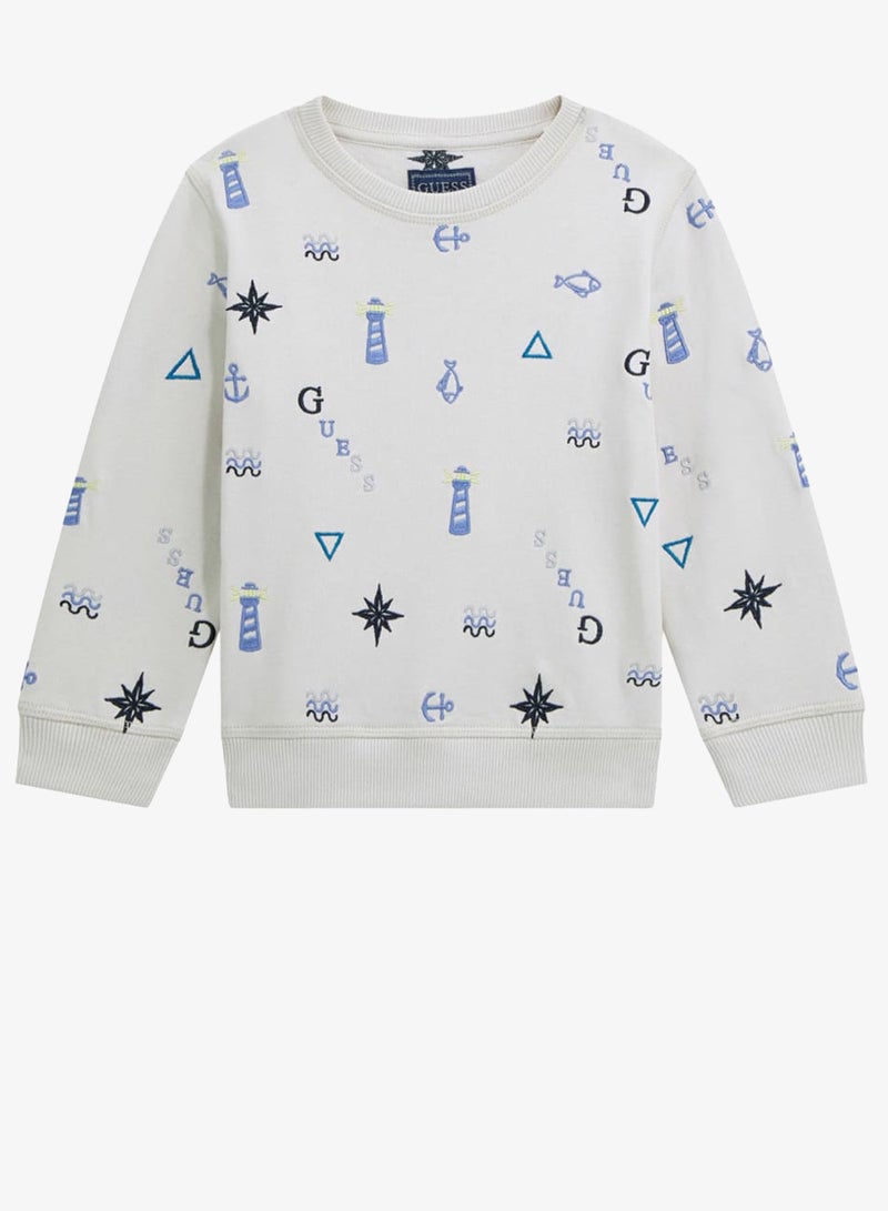 GUESS Kids Graphic Crew Neck Sweatshirt - Image 1