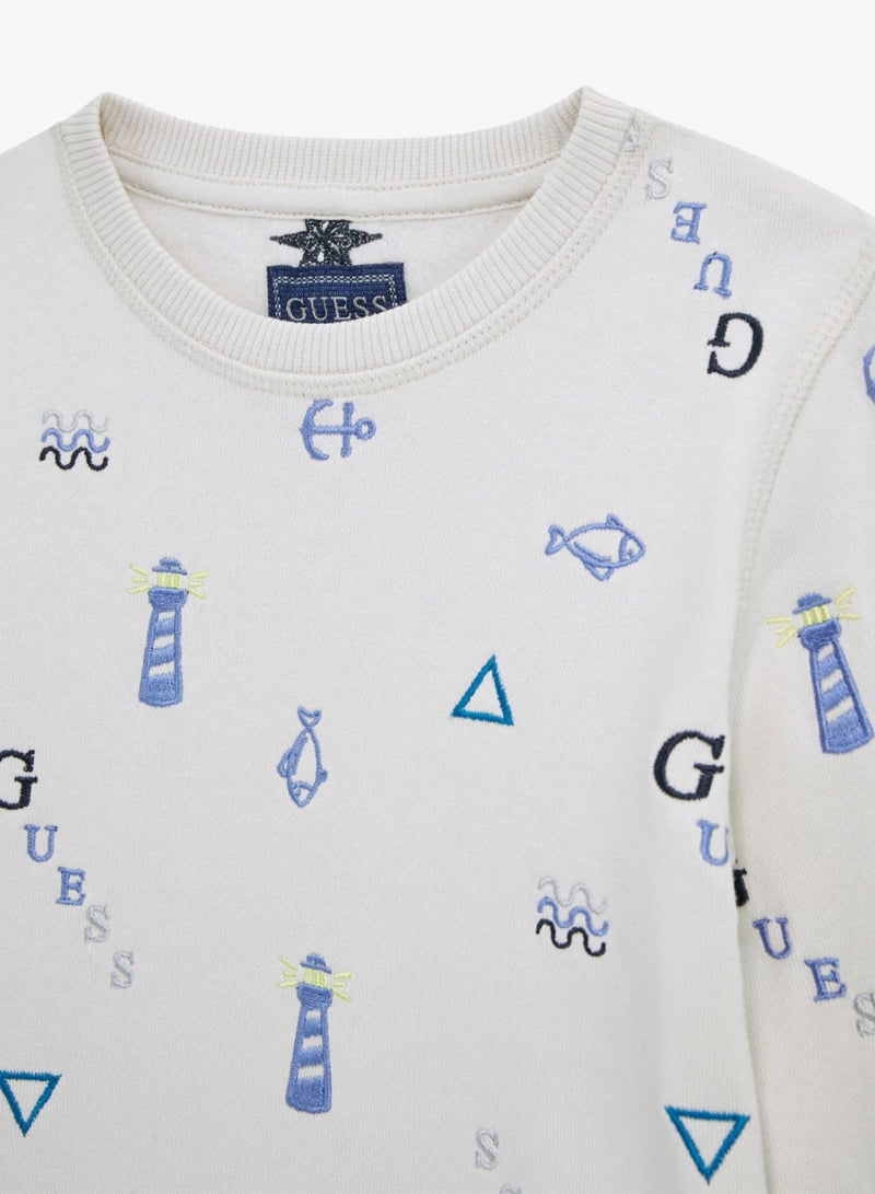 GUESS Kids Graphic Crew Neck Sweatshirt - Image 3