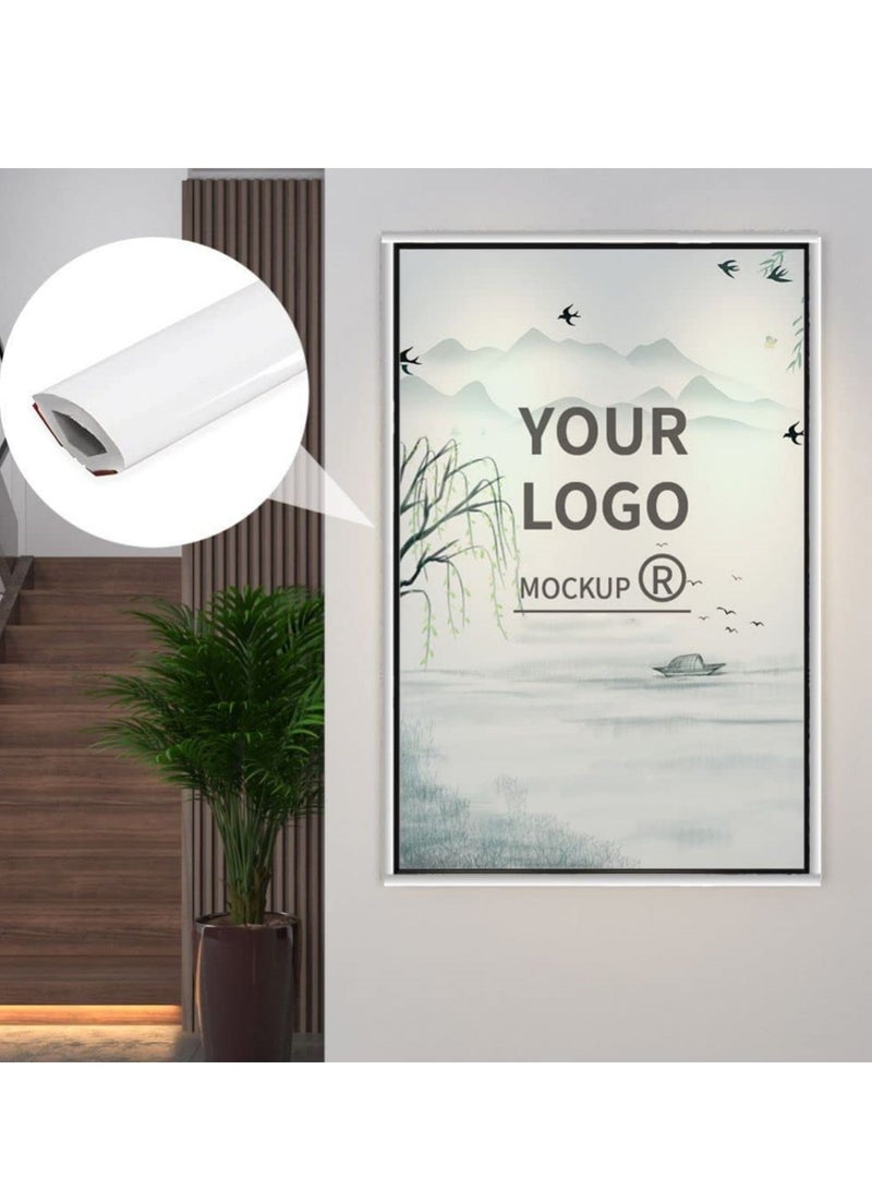 SYOSI شريط تزيين دائري مرن من PVC بطول 5م، حواف بلاط الأرضيات ذاتية اللصق، حواف بلاط الأرضيات المُركّبة، شريط ملء الفجوات لتغطية حواف خزائن الجدران، السّكرتينغ، أسطح العمل، حواف النوافذ والأبواب، أبيض - Image 2