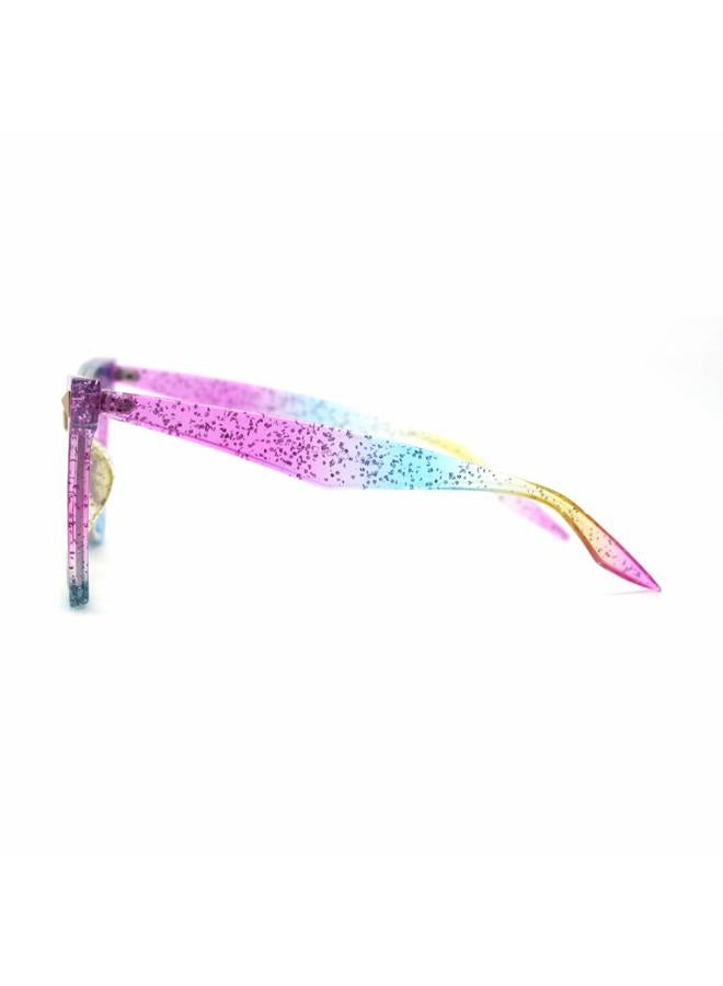 SA106 Womens Plastic Cat Eye Horn Rim 100% Blue Light Filtering Computer Glasses Rainbow - Image 3