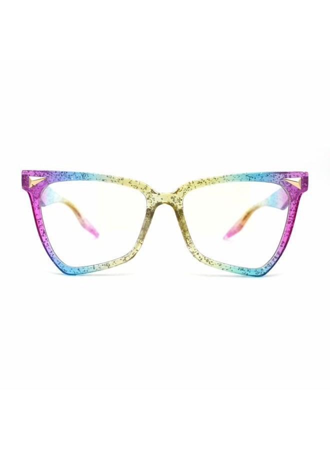 SA106 Womens Plastic Cat Eye Horn Rim 100% Blue Light Filtering Computer Glasses Rainbow - Image 1