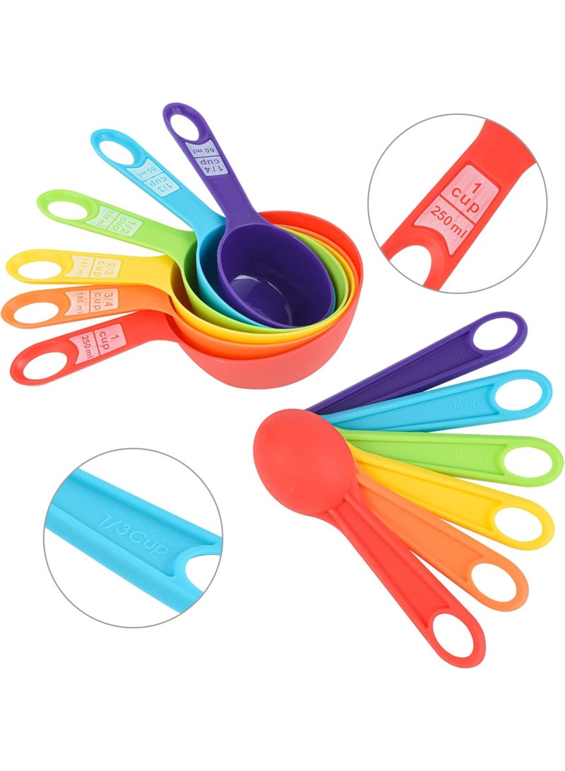توشيونيكس طقم أكواب وملاعق قياس، 12 قطعة من أكواب وملاعق القياس البلاستيكية، 6 ملاعق قياس بلاستيكية للخبز والطهي، 6 أكواب قياس متنوعة الألوان - Image 5