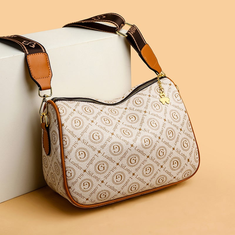 Bag Women'S Bag Fashionable New Style Mother'S Bag Simple Fashionable Shoulder Bag Soft Leather Middle-Aged Women'S Large Capacity Crossbody Bag - Image 3