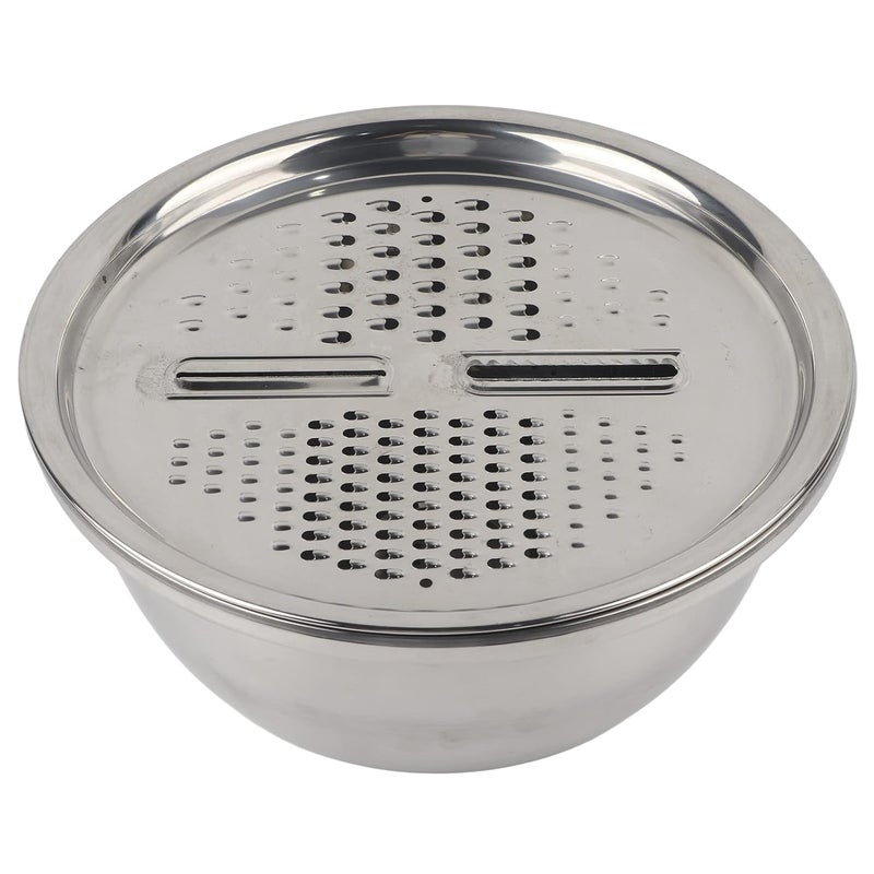 Pilipane Stainless Steel Rice Washing Bowl Multifunction 3 In 1 Colanders Basin Kitchen Grater Set Bowl Grater Strainer for Rice Salad Maker - Image 1