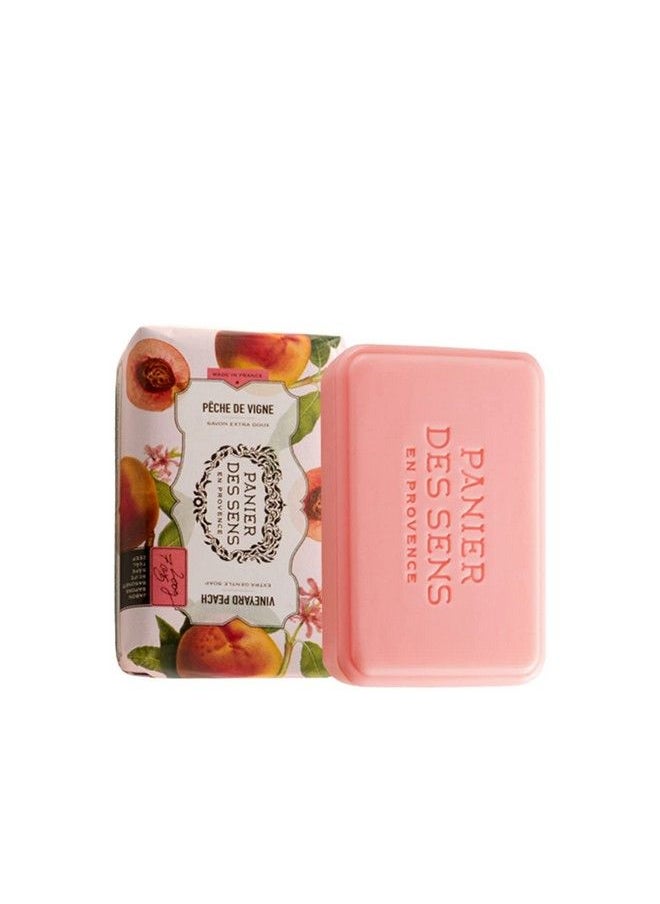 PANIER DES SENS Peach Shea Butter Natural Bar Soap Bath & Body Soap Bars Made In France 95% Natural 2 Bars 7Oz/200G Each  - Image 3