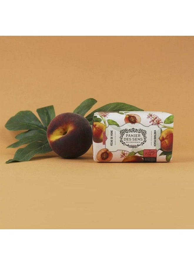 PANIER DES SENS Peach Shea Butter Natural Bar Soap Bath & Body Soap Bars Made In France 95% Natural 2 Bars 7Oz/200G Each  - Image 5