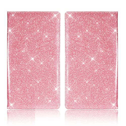 TOURSUIT Car Registration and Insurance Card Holder, Vehicle License Document Glove Box Compartment Organizer, Interior Car Accessories for Women Men Teens (Glitter Pink) - Image 3