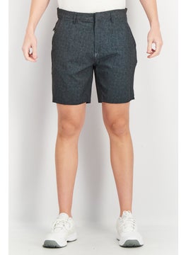 Men Heather Basic Short, Navy Blue